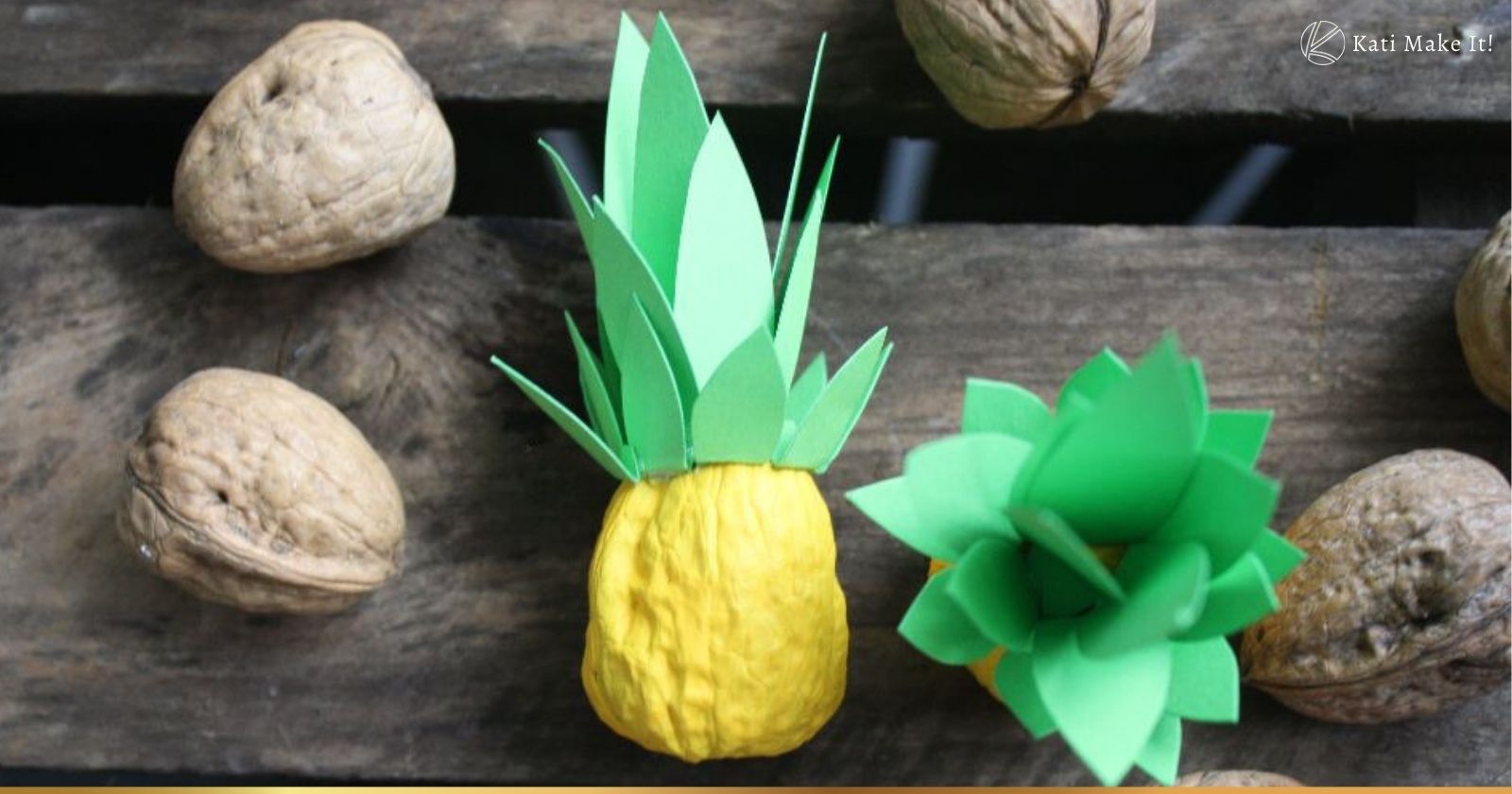 DIY Ananas Deko aus Walnüssen
