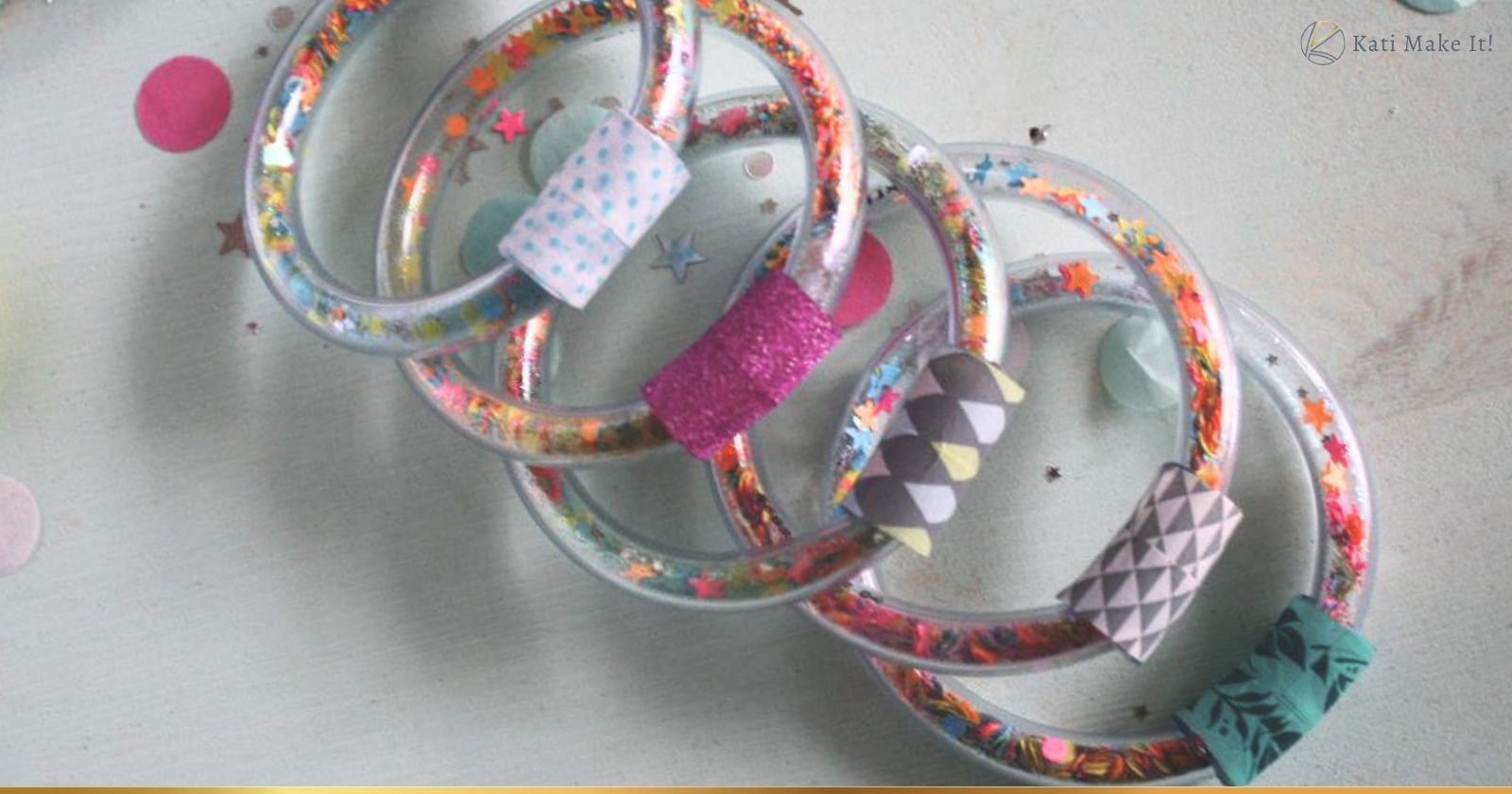DIY Party/Festival Armreif selber machen - Konfetti Armreif - Glitzer Armreif für Partys, Festival, Kindergeburtstag und mehr