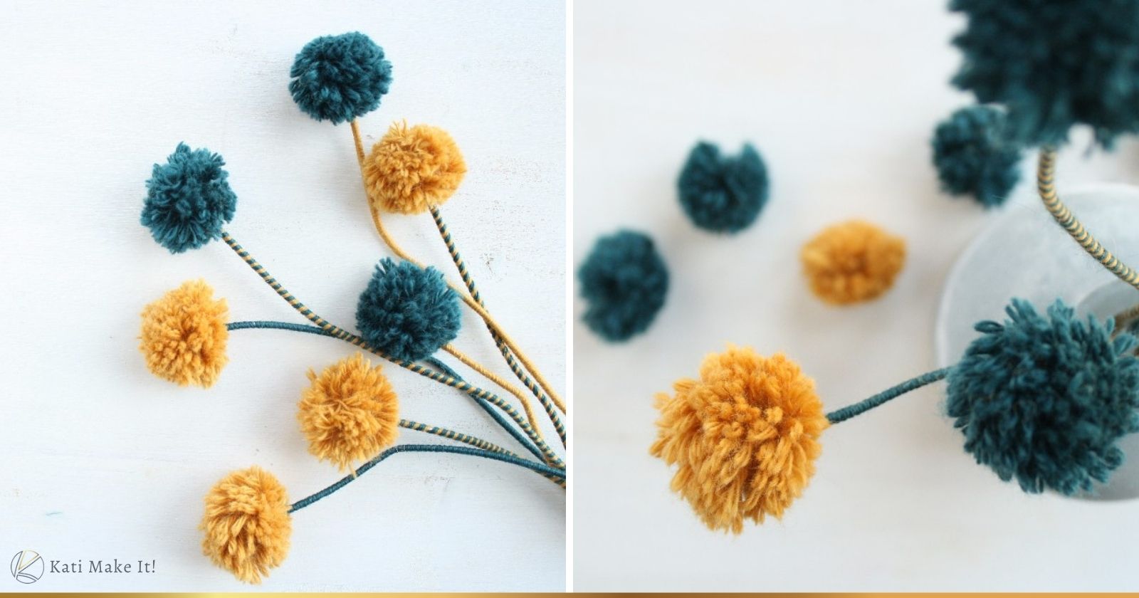 Die schönsten Wohnideen mit Pompons einfach herstellen. DIY Anleitung für Blumen aus Pompons mit Tipps & Tricks und dem Pompon Maker Pick&Pom.