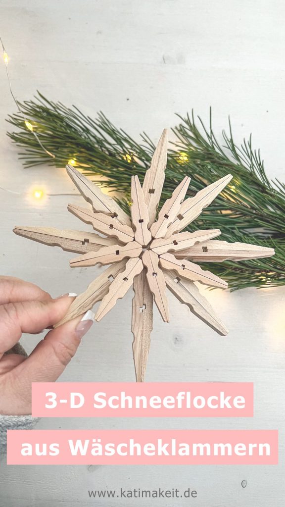 DIY Weihnachtssterne aus Holz-Wäscheklammern | Kati Make It!