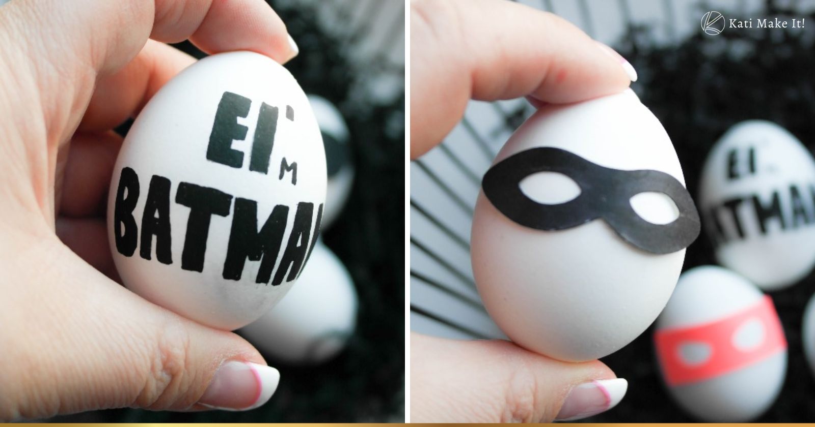 Kreative DIY-Idee zum Selbermachen: einfache und schnelle DIY Ideen für deine Osternest oder deinen Osterbrunch. Superhelden Masken für deine Ostereier.