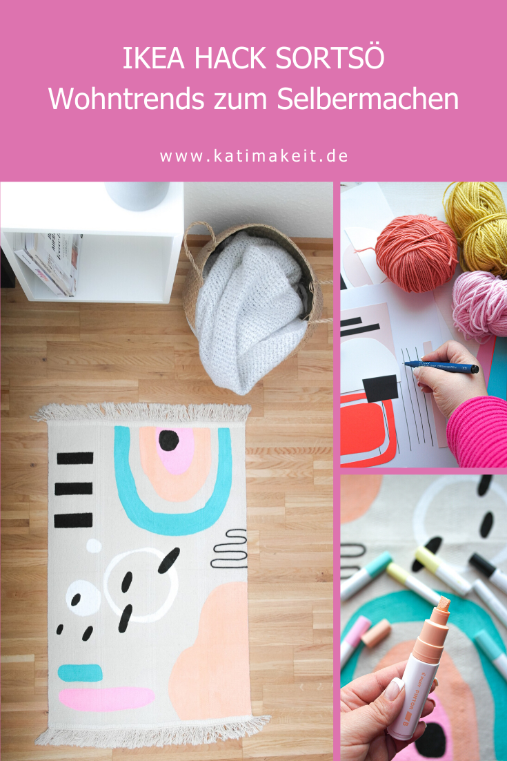 IKEA HACK : DIY Teppich SORTSÖ mit PINTOR gestalten | Kati make it