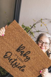 DIY Fußmatte mit Schablone bemalen