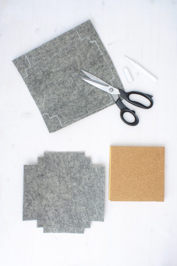 Pinnwand selber machen aus Kork, Filz & Stoff - Einfache Bastelidee für's Arbeitszimmer - Anleitung von Kati Make It!