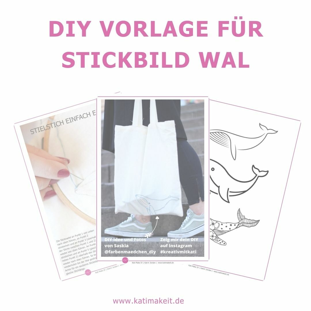 DIY Stickvorlage Wal | Kati make it