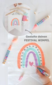 IKEA HACK Wimpel ohne Nähen basteln - einfache Upcycling DIY-Idee für deine Deko zur Gartenparty, Festival oder als DIY-Geschenk.