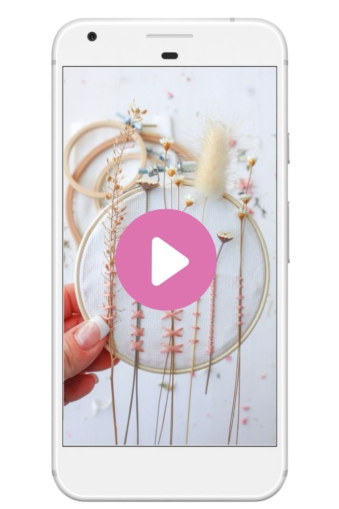 Sticken mit Trockenblumen - Stickrahmen Deko zum Selbermachen | Kati Make It!