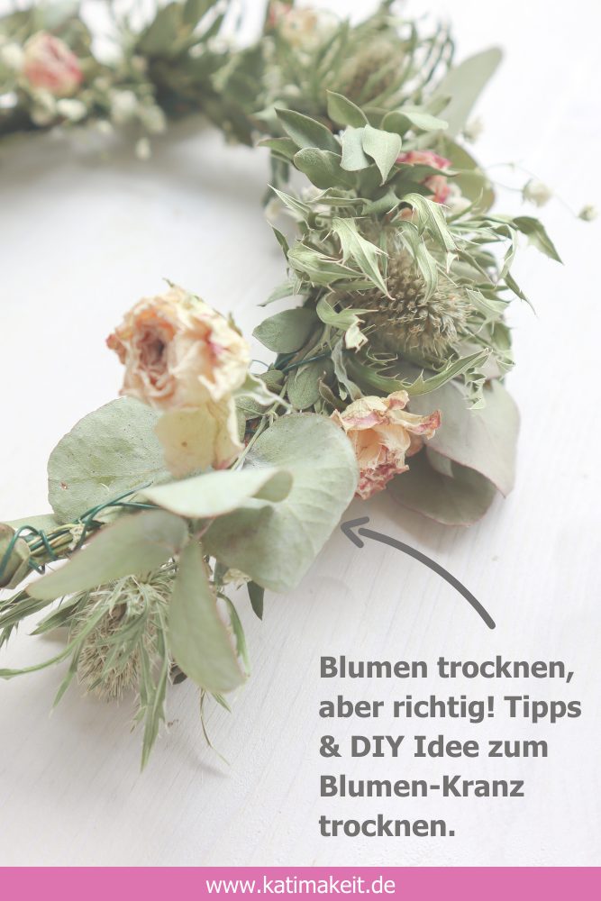 Blumen trocknen, aber richtig! Tipps & DIY Idee zum Blumenkranz / Brautstrauß trocknen | Kati make it