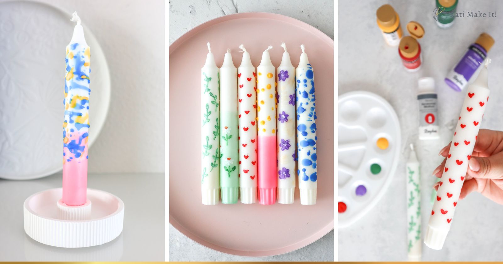 Kerzen bemalen für Taufe, Weihnachten, Ostern und mehr ► Die ultimative Anleitung ► 10 Wege, Kerzen zu bemalen/färben, Tipps zu Material & Technik, 5 DIY Ideen | Deine ultimative Anleitung zum Kerzen bemalen und färben! 