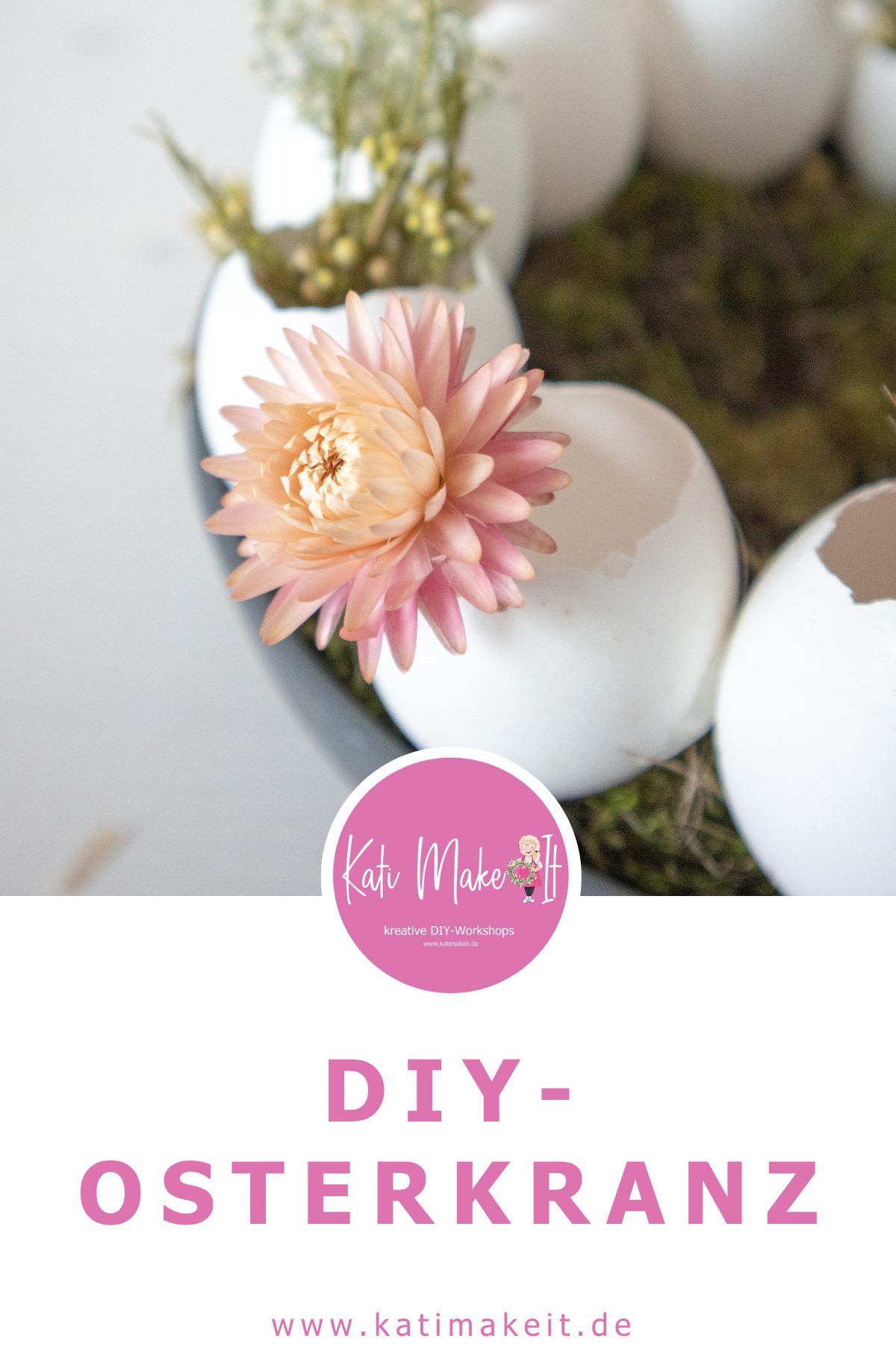 Last Minute Osterdeko basteln: DIY Eierkranz aus Eierschalen & Trockenblumen für deine Tischdeko einfach selber machen mit Naturmaterialien.