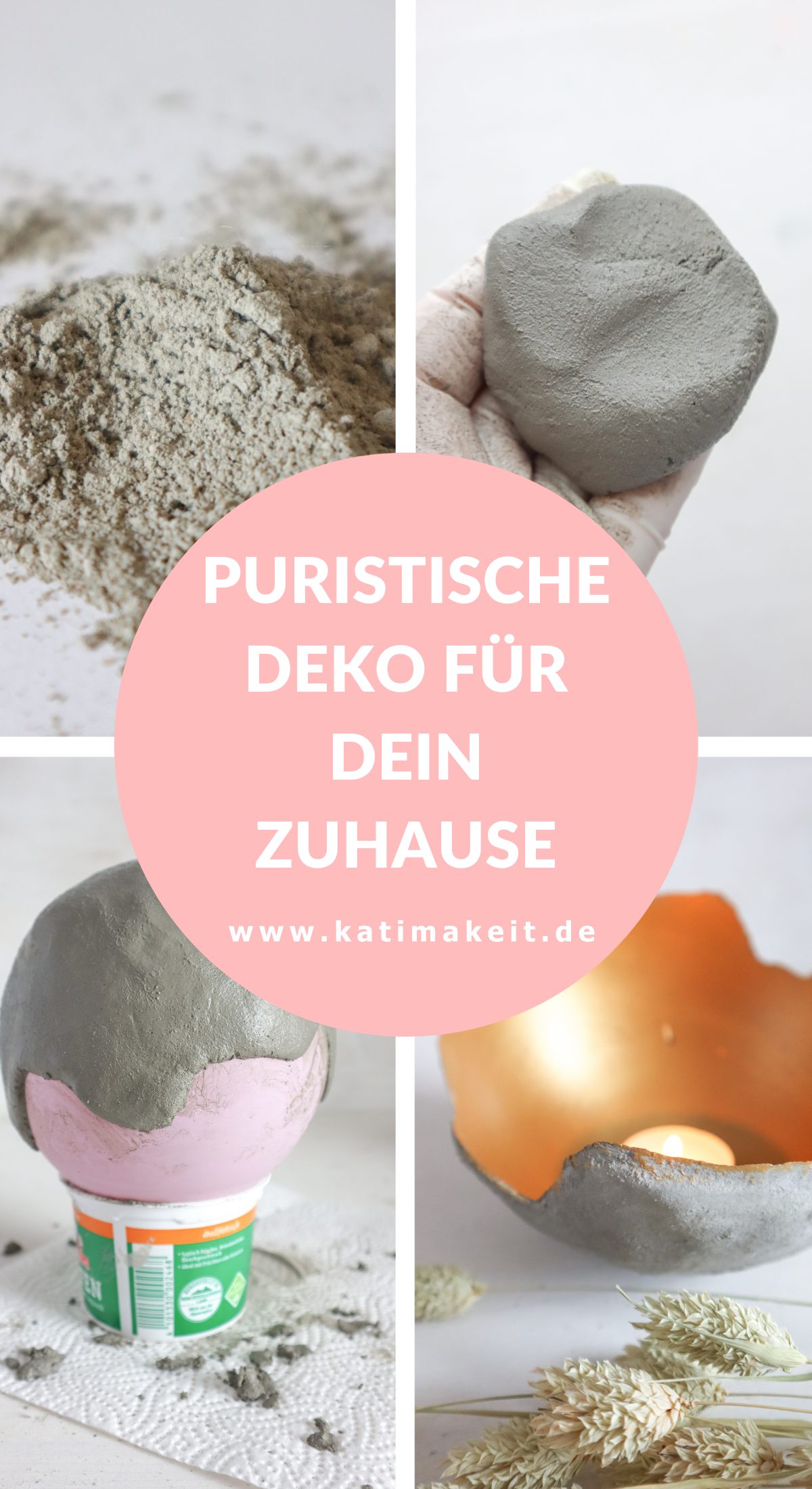 DIY Windlichter aus Beton - puristische Deko selber machen für dein Zuhause -  Anleitung von Kati Make It!