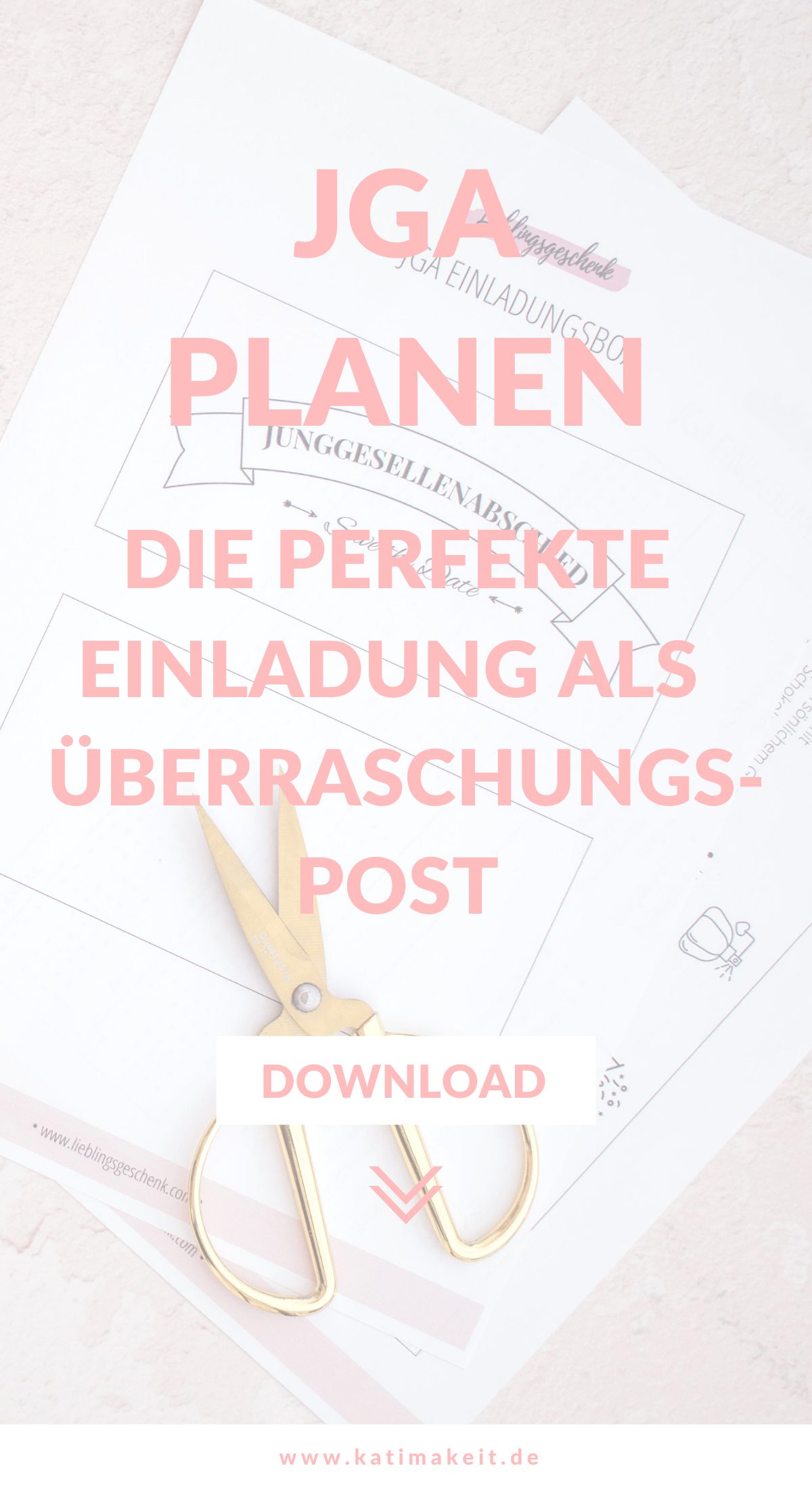 Junggesellenabschied planen: DIY-Idee für die perfekte Einladung zum JGA als Überraschungspost für die Mädels für einen unvergesslichen Tag - Kati Make It! 