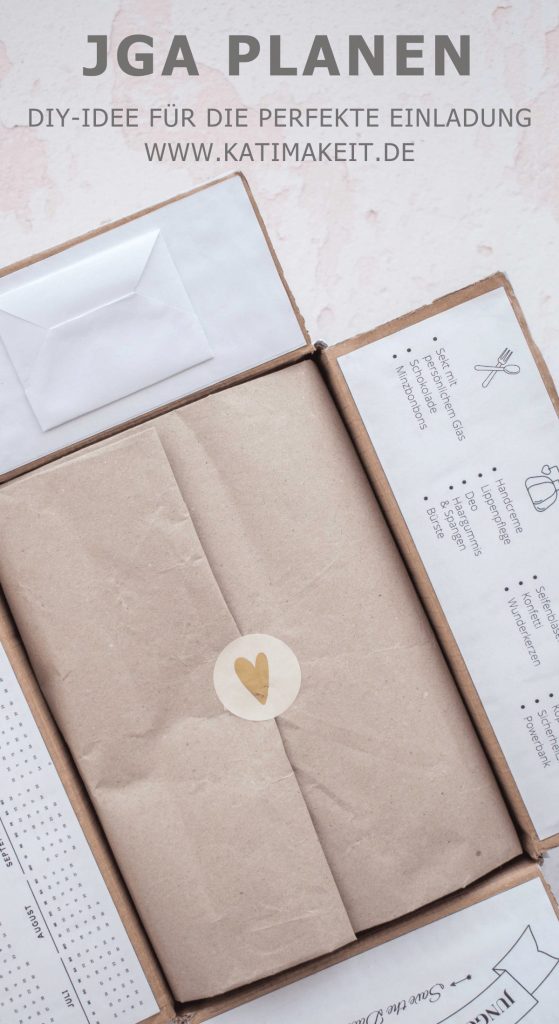 Junggesellenabschied planen: DIY-Idee für die perfekte Einladung zum JGA als Überraschungspost für die Mädels für einen unvergesslichen Tag - Kati Make It! 
