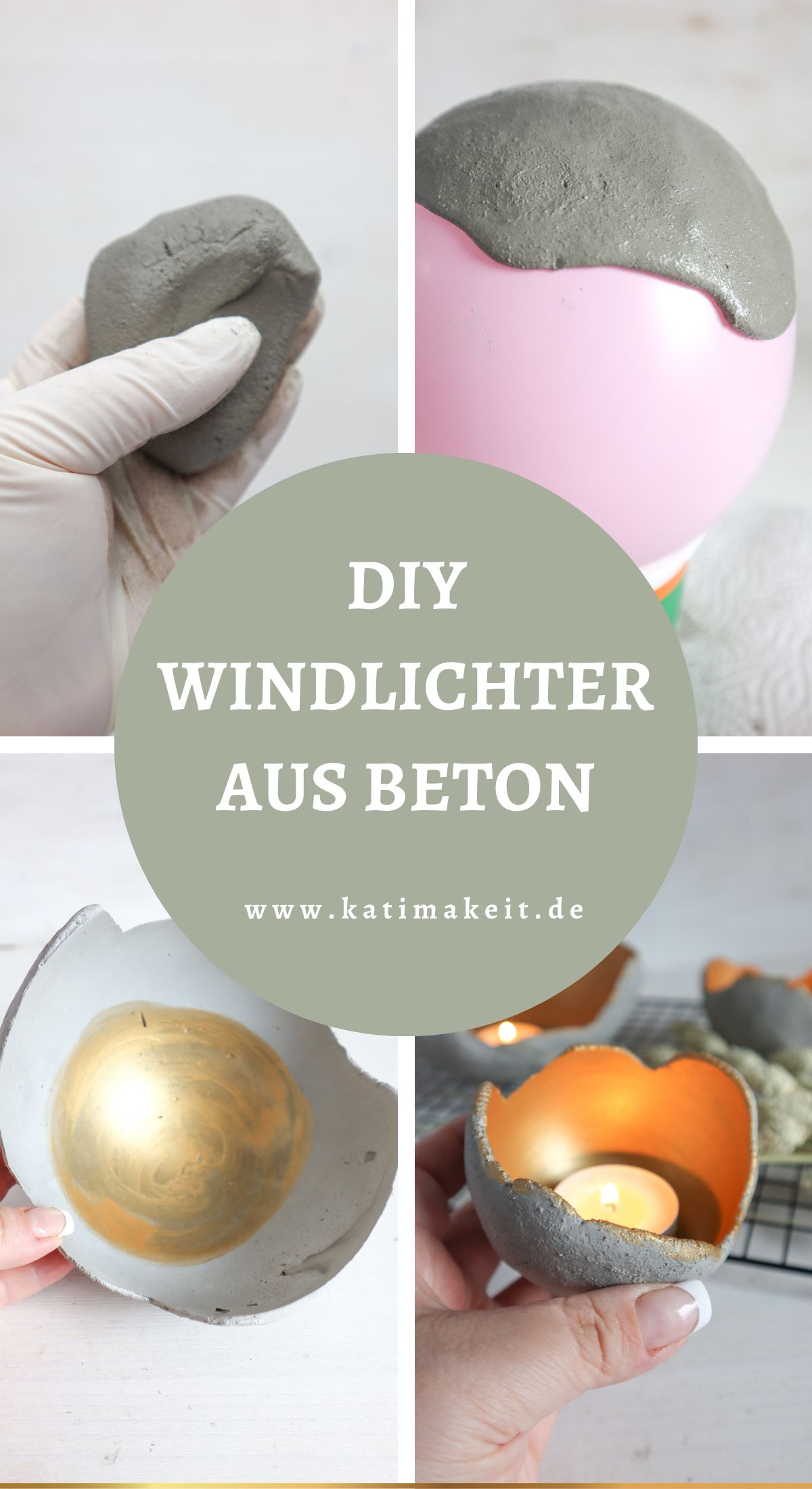 Stilvolle Windlichter aus Beton selbst basteln: Einfache DIY Anleitung für puristische Deko aus Knetbeton bekannt aus SWR Kaffee oder Tee