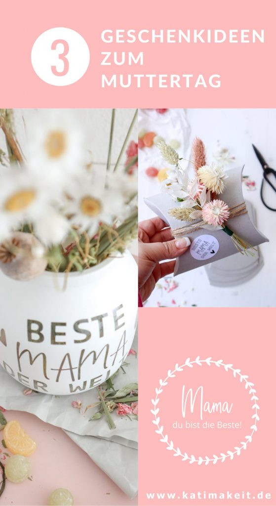 Kreative Geschenkidee zum Muttertag einfach selber machen: DIY Vase als Dekoidee und selbstgemachtes Geschenk zum Muttertag inkl. Vorlage von Kati Make It!