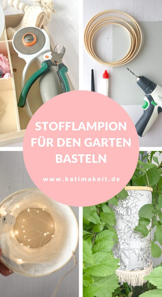 Sommer-Deko schöne Idee für draußen: Lampions für den Garten oder Balkon aus Stoff basteln. Ganz einfach selbermachen ohne Nähen - Kati Make It 