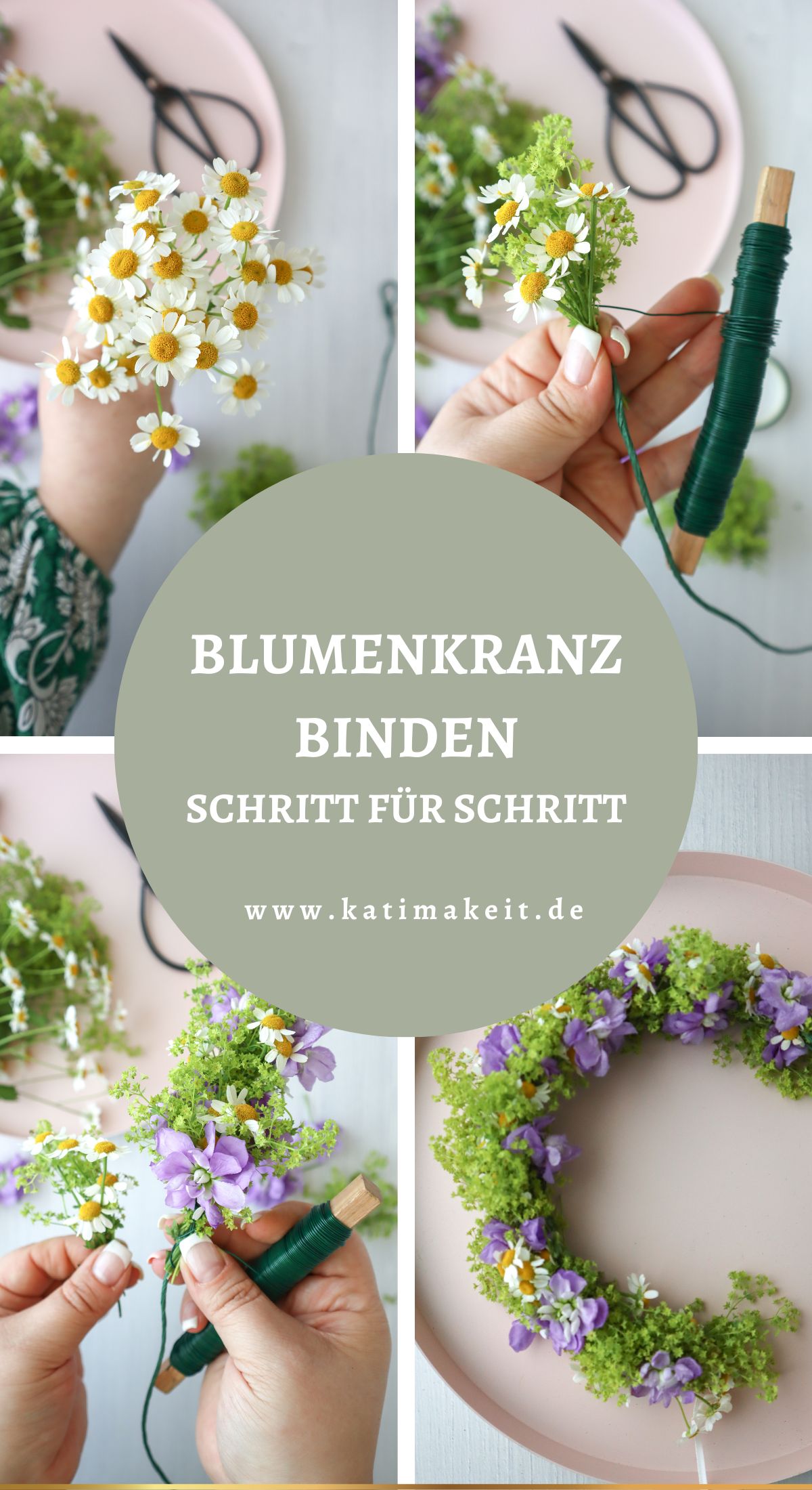 So einfach ist Blumenkranz binden: Als Haarschmuck oder Deko für JGA, Hochzeit, Festivals & Midsommar, mit dieser Anleitung ist Blumenkränze selber machen ganz leicht!