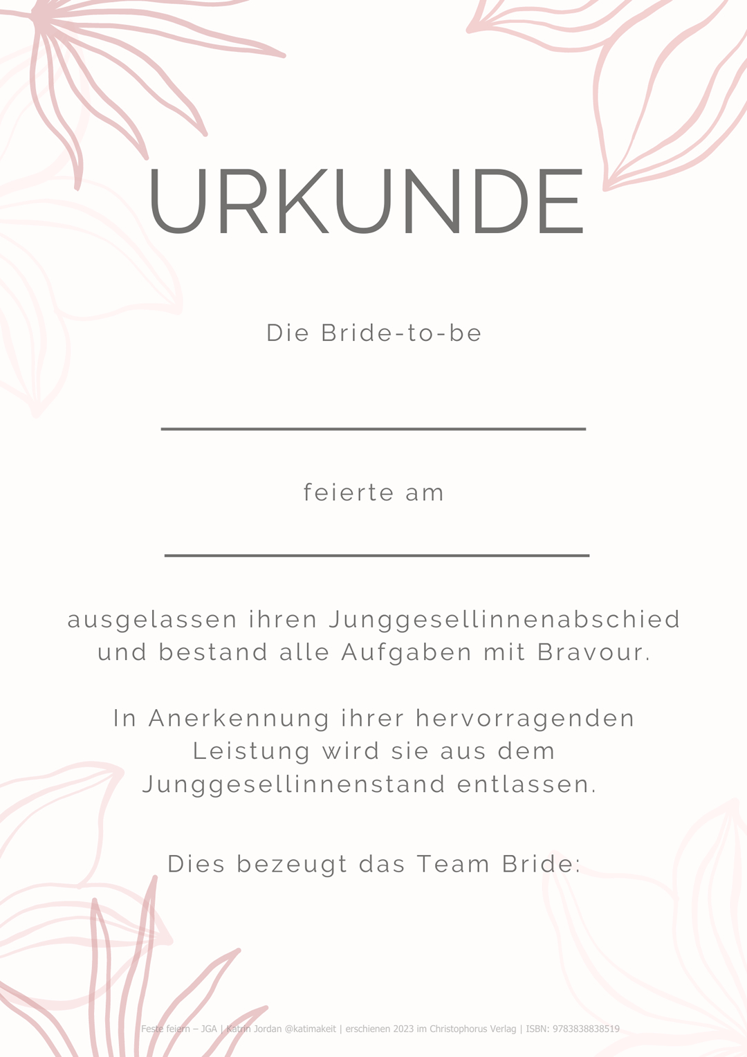 Buch: Feste feiern - Junggesellenabschied - Vorlagen und Downloads | Kati Make It!