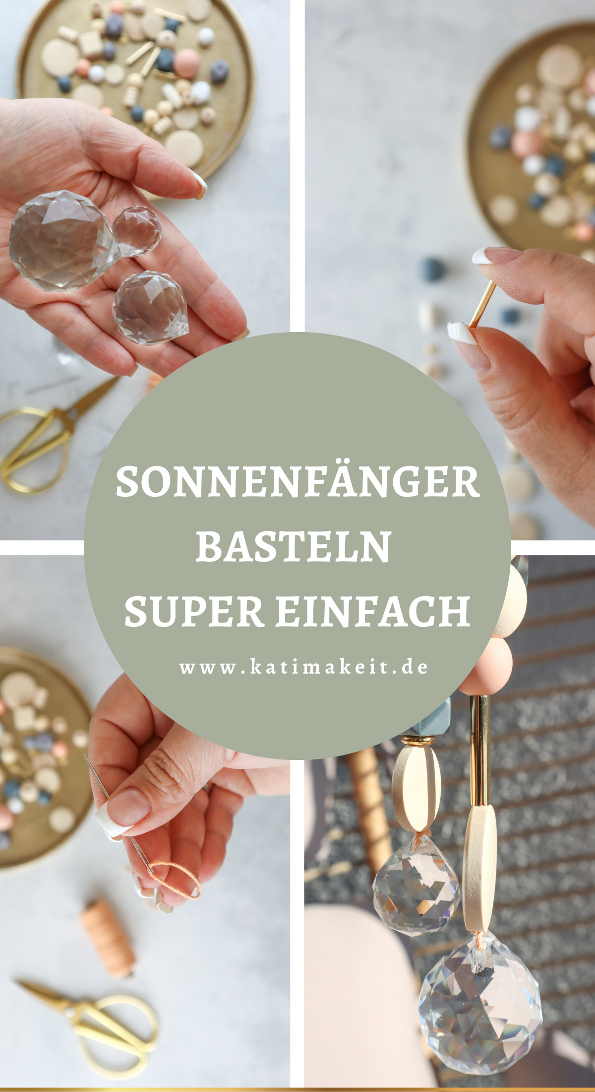 Konserviere das Sommer Feeling mit selbst gebastelten Sonnenfängern! Mit diesen DIY Suncatchern erstrahlt dein Zuhause im magischen Licht der Sonne. Alles, was du brauchst, sind etwas Garn, Perlen und Kristalle! Perfekt auch zum Basteln mit Kindern.