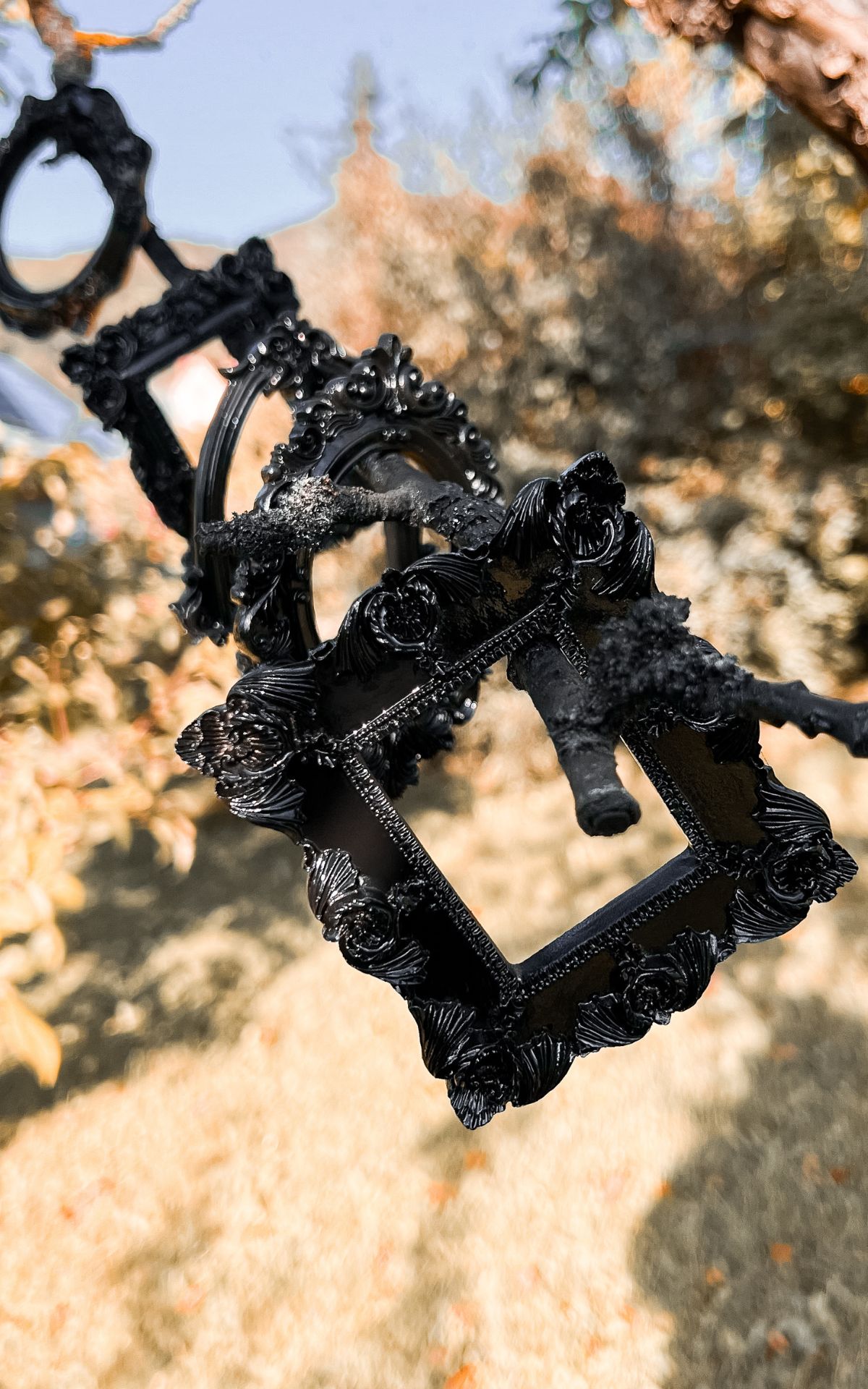 Halloween Deko basteln: 3+1 luxuriöse, aber günstige DIY Ideen für deine Halloween Deko. Bilderrahmen als Wand- oder Tischdeko