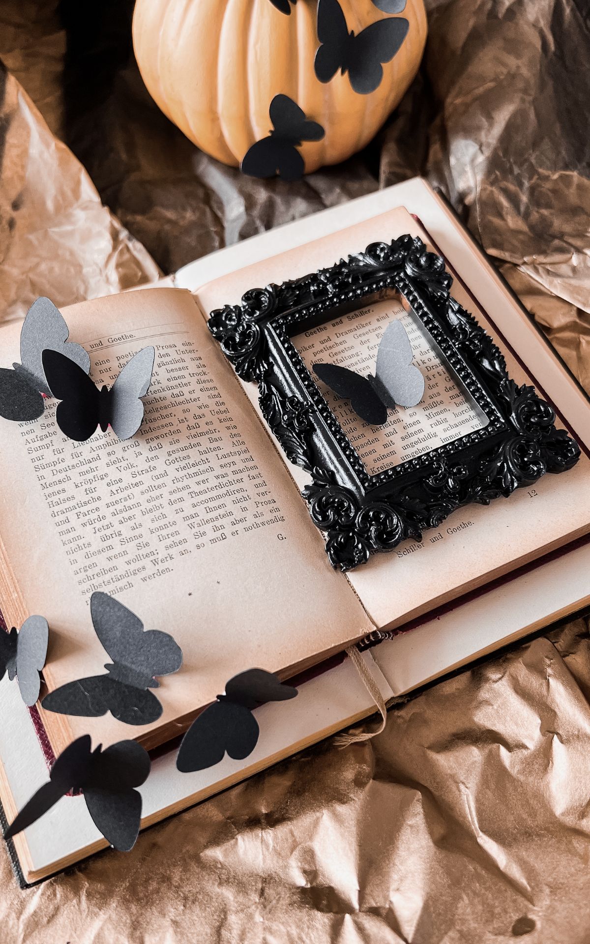 Halloween Deko basteln: 3+1 luxuriöse, aber günstige DIY Ideen für deine Halloween Deko. Bilderrahmen als Wand- oder Tischdeko