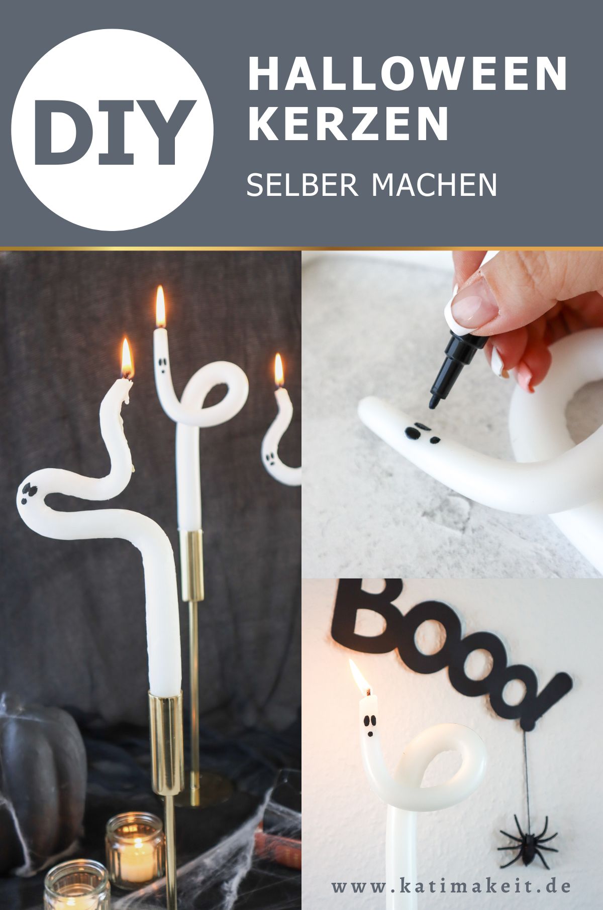 Halloween Kerzen ganz einfach selber machen: Diese süßen Geister aus gedrehten Kerzen machen deine Halloween Deko zum Hingucker! 👻 Hier geht's zur Anleitung >>