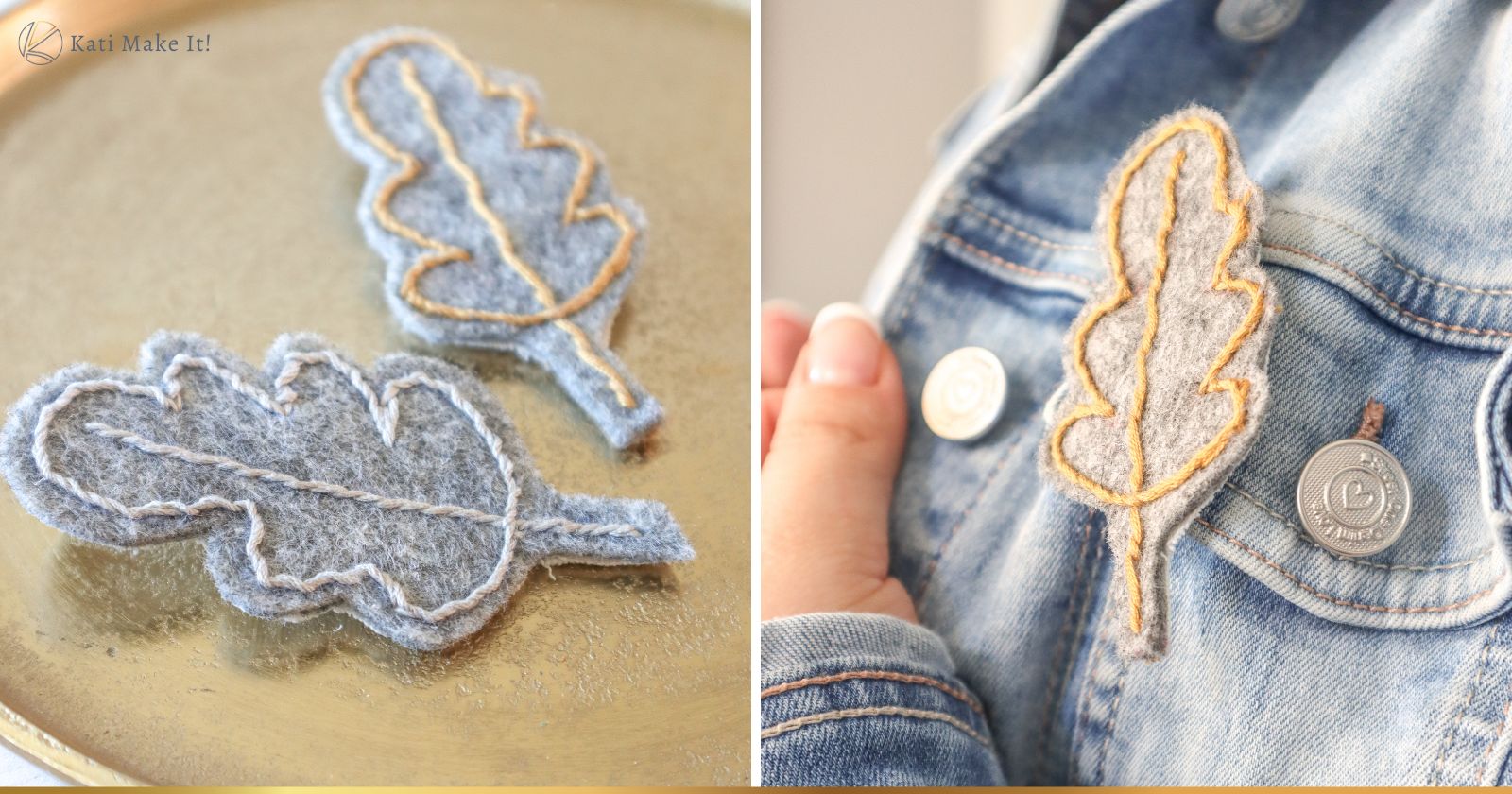Schmuck selber machen kann so einfach sein! Diese Herbst-Broschen aus besticktem Filz sind der beste Beweis. Ein easy DIY zum Aufpeppen deiner Herbstgarderobe.