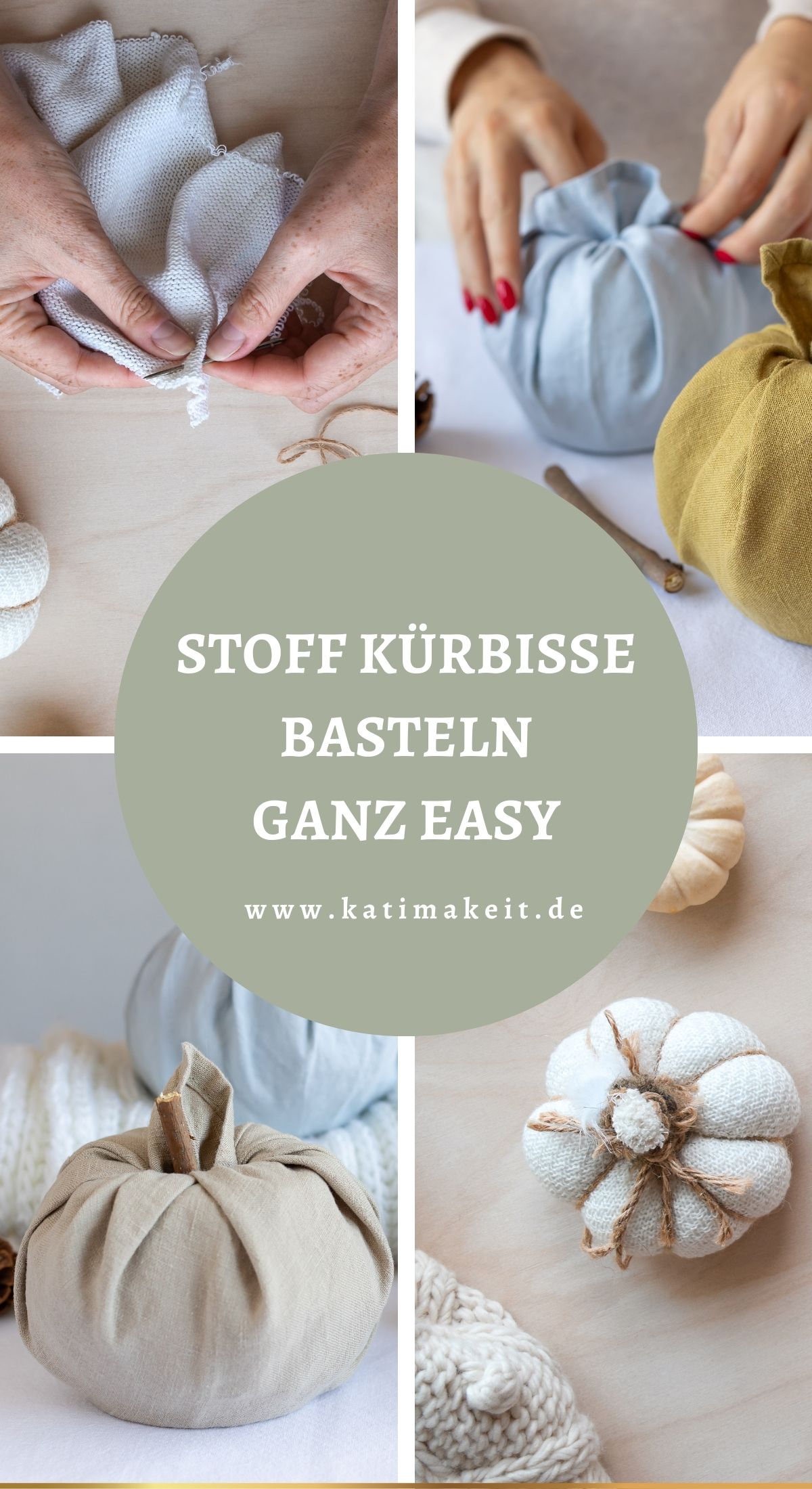 Stoff Kürbis basteln: Bye bye schimmelnde Kürbisse! Hier sind zwei kreative Wege, Stoff Kürbisse zu basteln - mit und ohne Nähen. Moderne Herbstdeko zum Selbermachen inkl. Anleitungen.