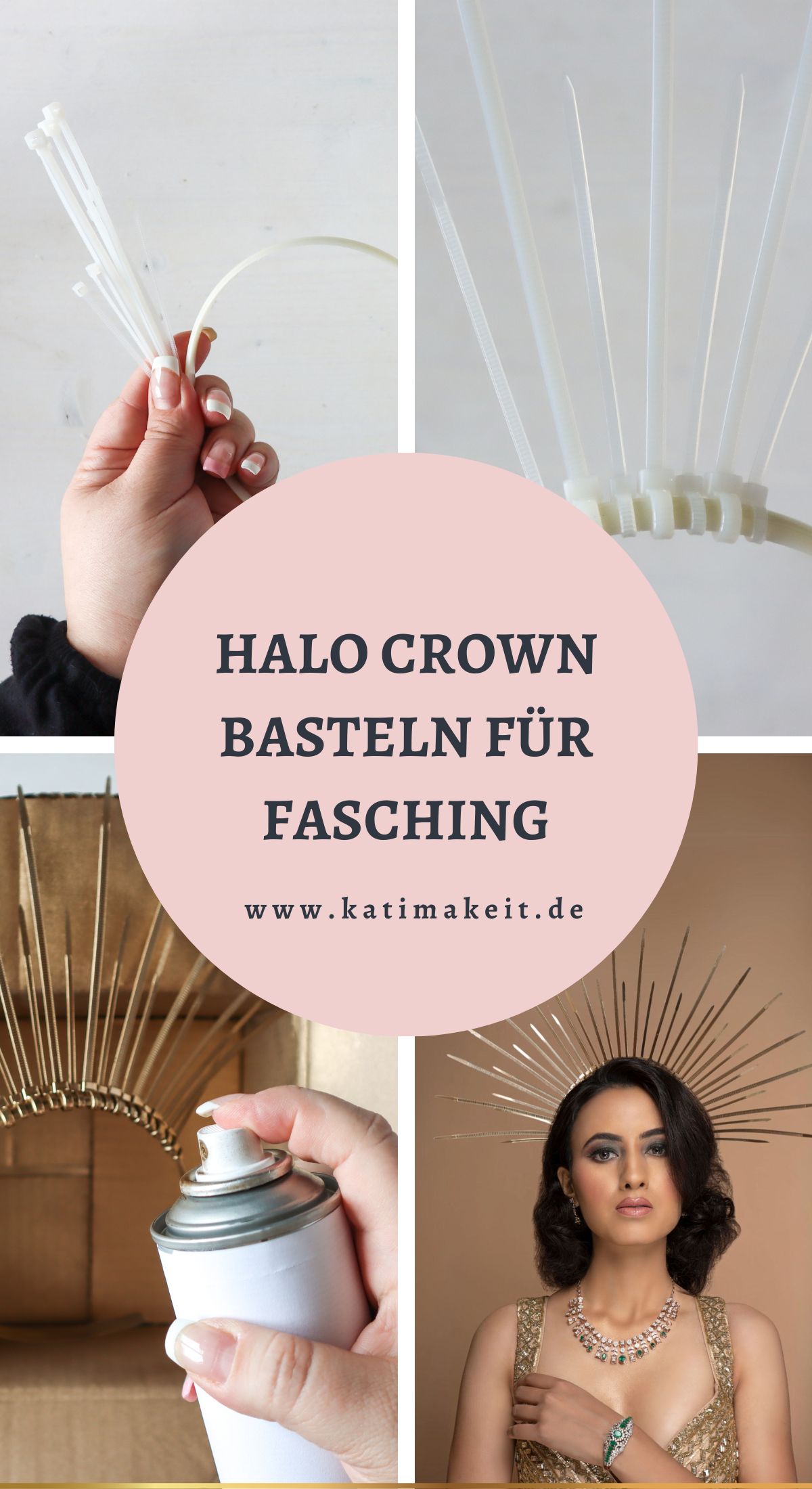 Halo Crown basteln für Fasching & Karneval - So machst du den imposanten Sonnengöttin-Kopfschmuck zu Karneval selber. Hier gibt's die DIY Anleitung inkl. Variationen für Eiskönigin, Goddess of the Universe, Königin der Unterwelt und mehr...