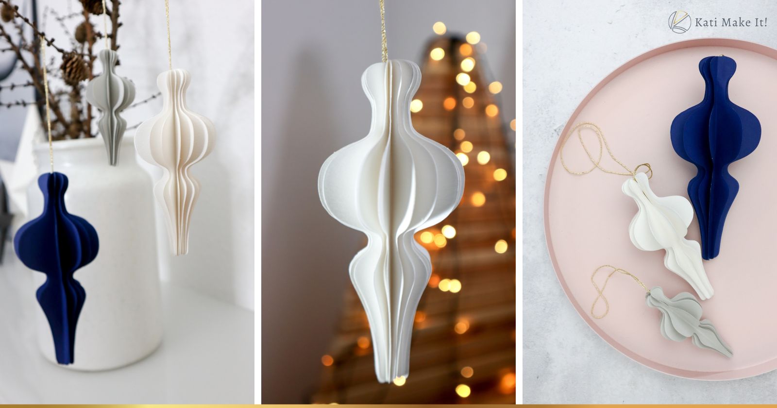 Ob als Baumanhänger, Weihnachtsdeko, Geschenkverzierung oder Platzkarte beim Weihnachtsmenü - Diese zarten Papier Ornamente machen immer eine tolle Figur. So einfach kannst du die Ornamente basteln. Inkl. Vorlagen...