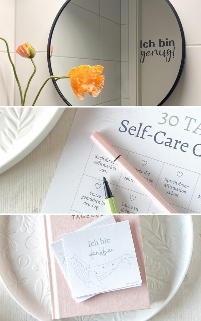 Selbstliebe zum Valentinstag: DIY Spiegel mit Spruch + 30 Tage Self-Care Challenge & Affirmationen