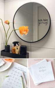 Selbstliebe zum Valentinstag: DIY Spiegel mit Spruch + 30 Tage Self-Care Challenge & Affirmationen | Kati Make It!