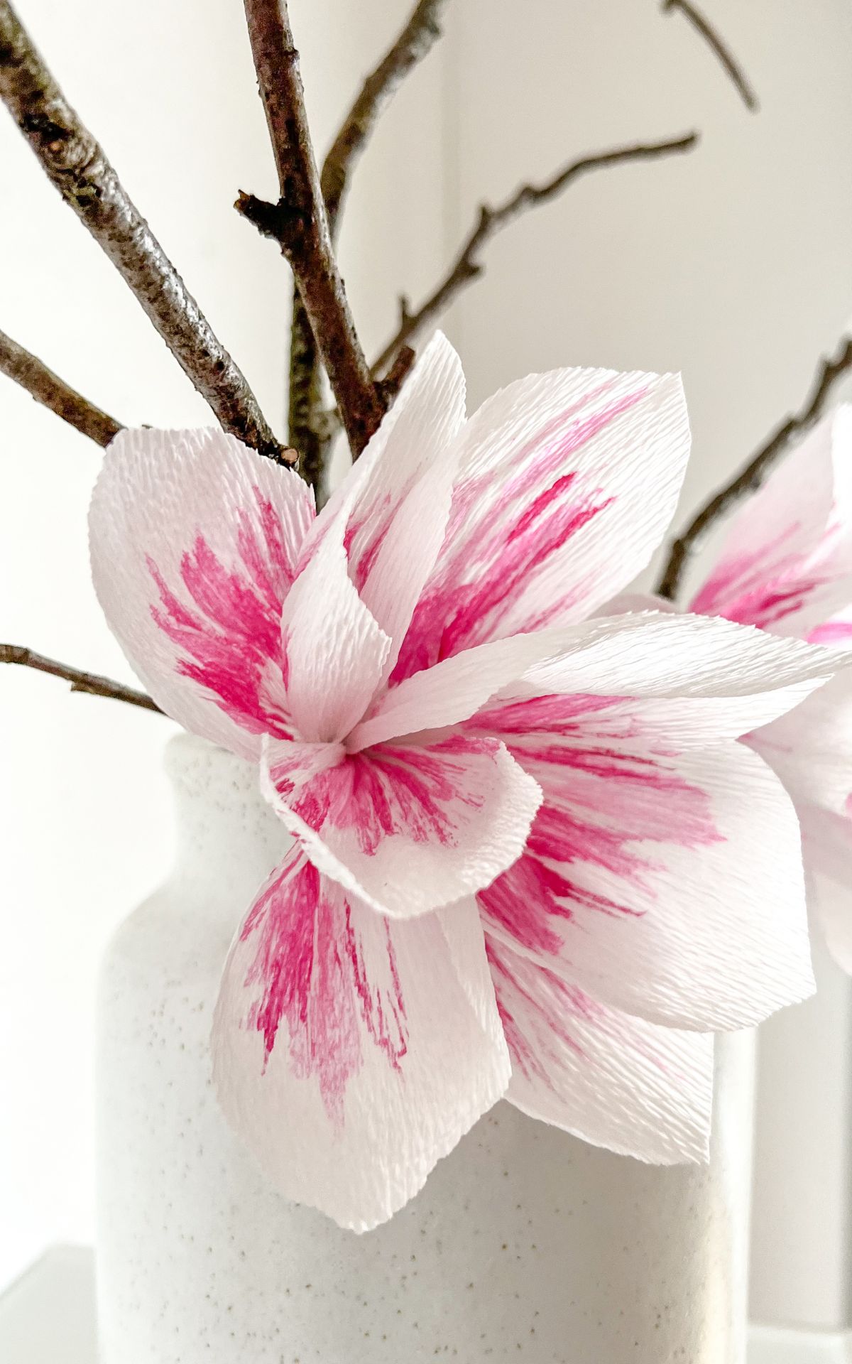 Nach der Arbeit gemeinsam basteln und entspannen im Breuningerland Sindelfingen: Kostenlose DIY-Workshops mit Kati Make It am 27.03. & 03.04.2024! Komm vorbei und lass dich inspirieren. Magnolienblüten basteln aus Krepppapier