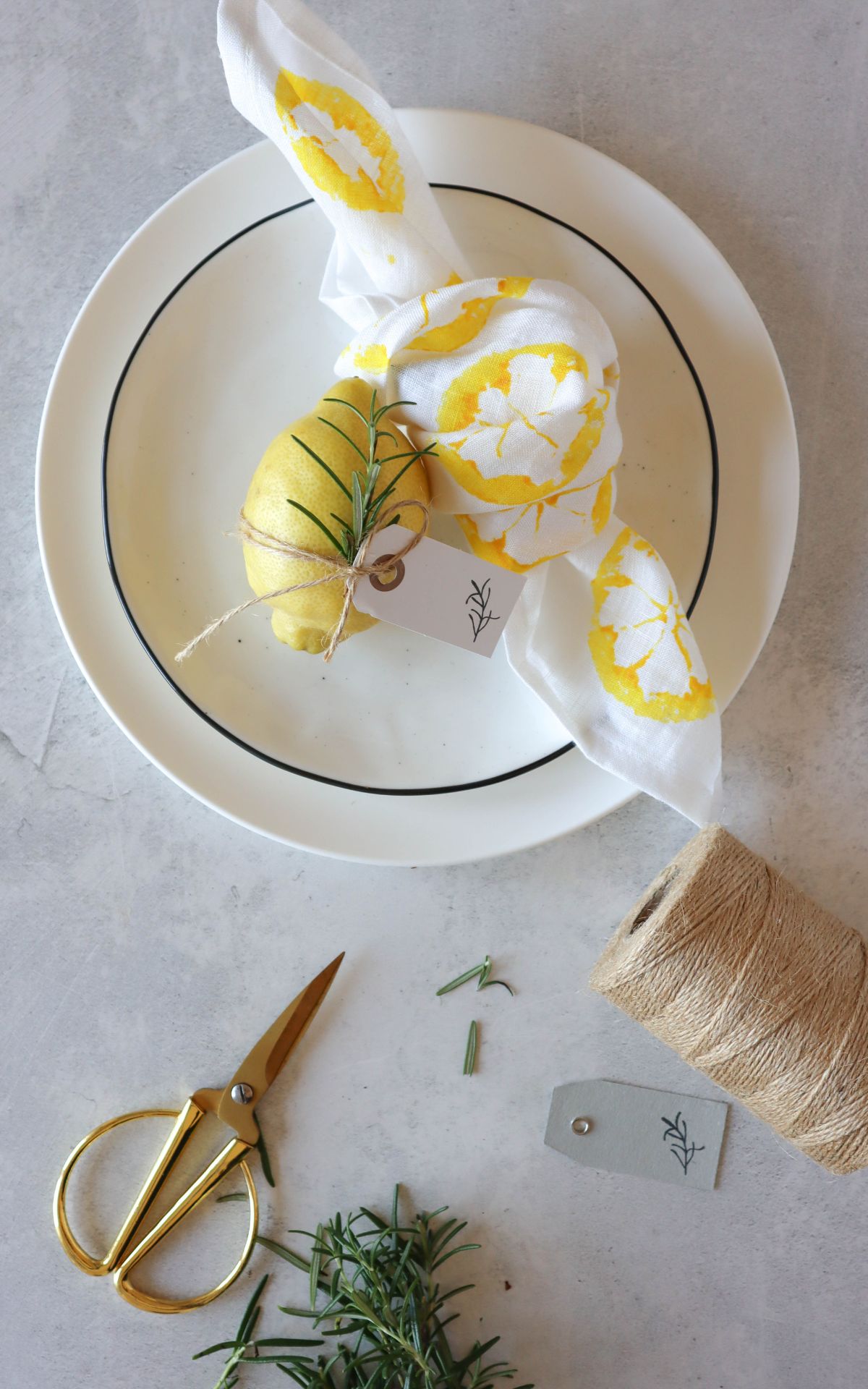 Stoff stempeln mit Zitronen für sommerfrische DIY Deko! 🍋 Meine einfache Stempel-Technik für Servietten, Geschirrtücher & Co. bekannt aus SWR & WDR Fernsehen.