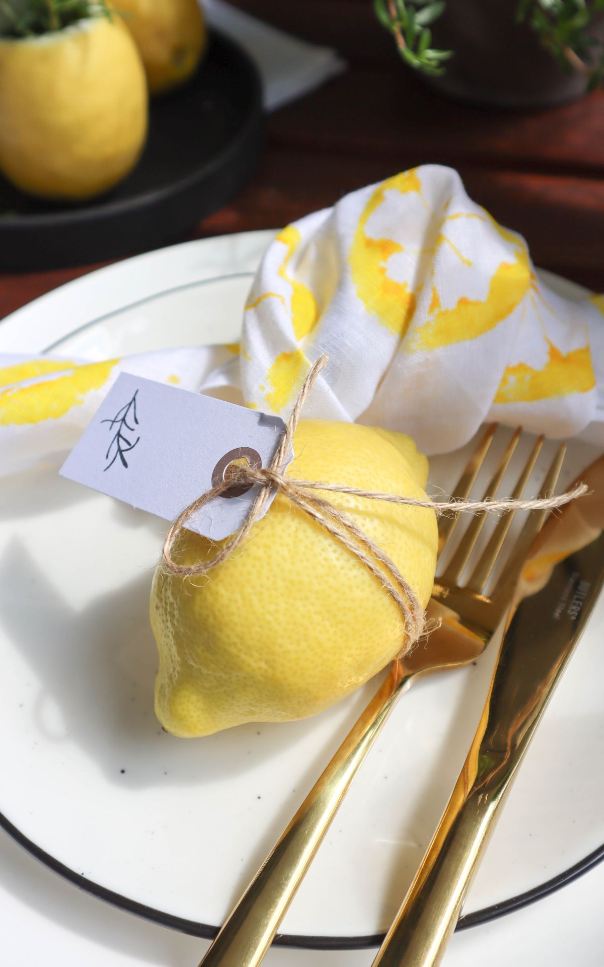 Stoff stempeln mit Zitronen für sommerfrische DIY Deko! 🍋 Meine einfache Stempel-Technik für Servietten, Geschirrtücher & Co. bekannt aus SWR & WDR Fernsehen.