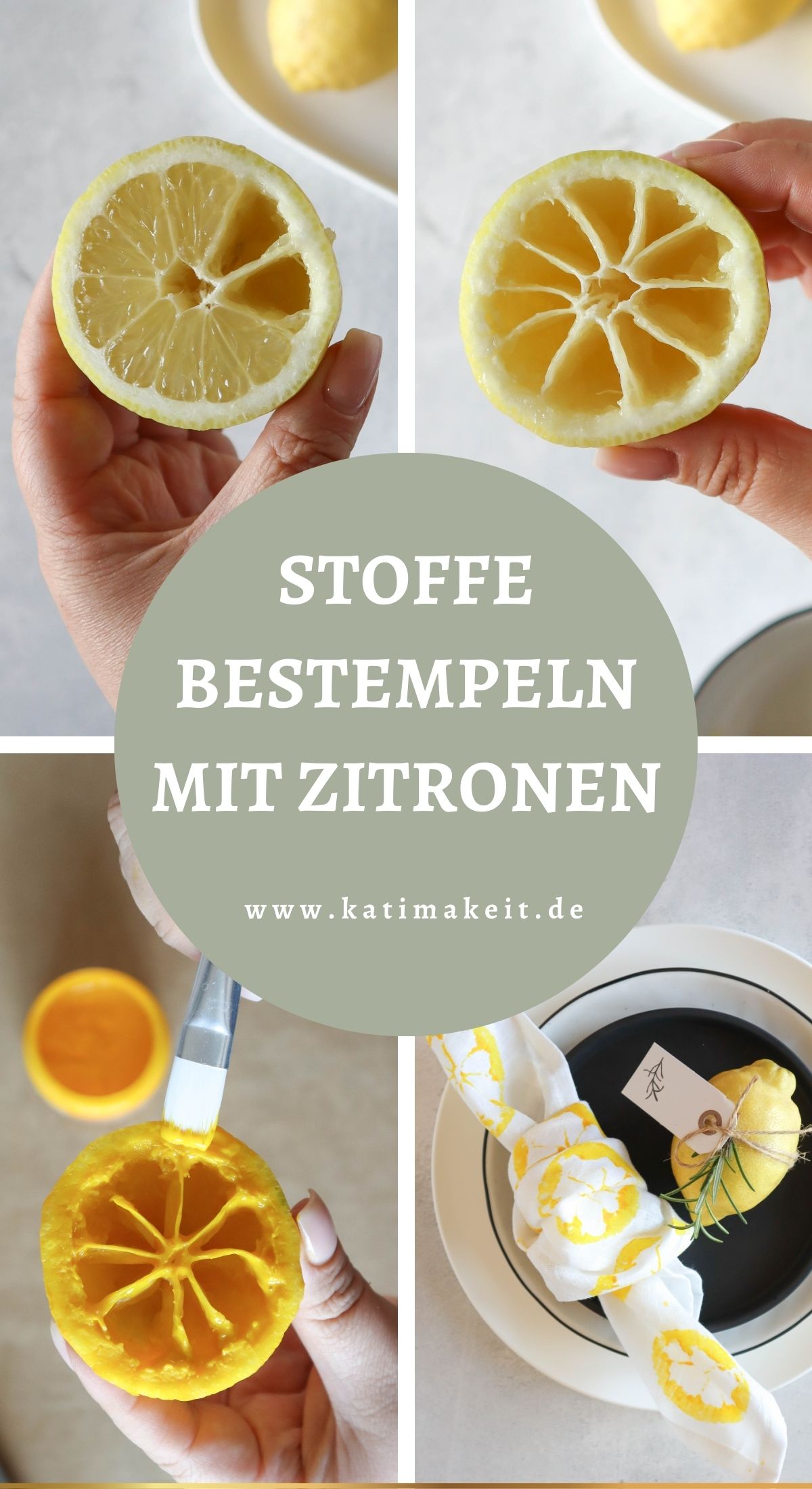 Stoff stempeln mit Zitronen für sommerfrische DIY Deko! 🍋 Meine einfache Stempel-Technik für Servietten, Geschirrtücher & Co. bekannt aus SWR & WDR Fernsehen.