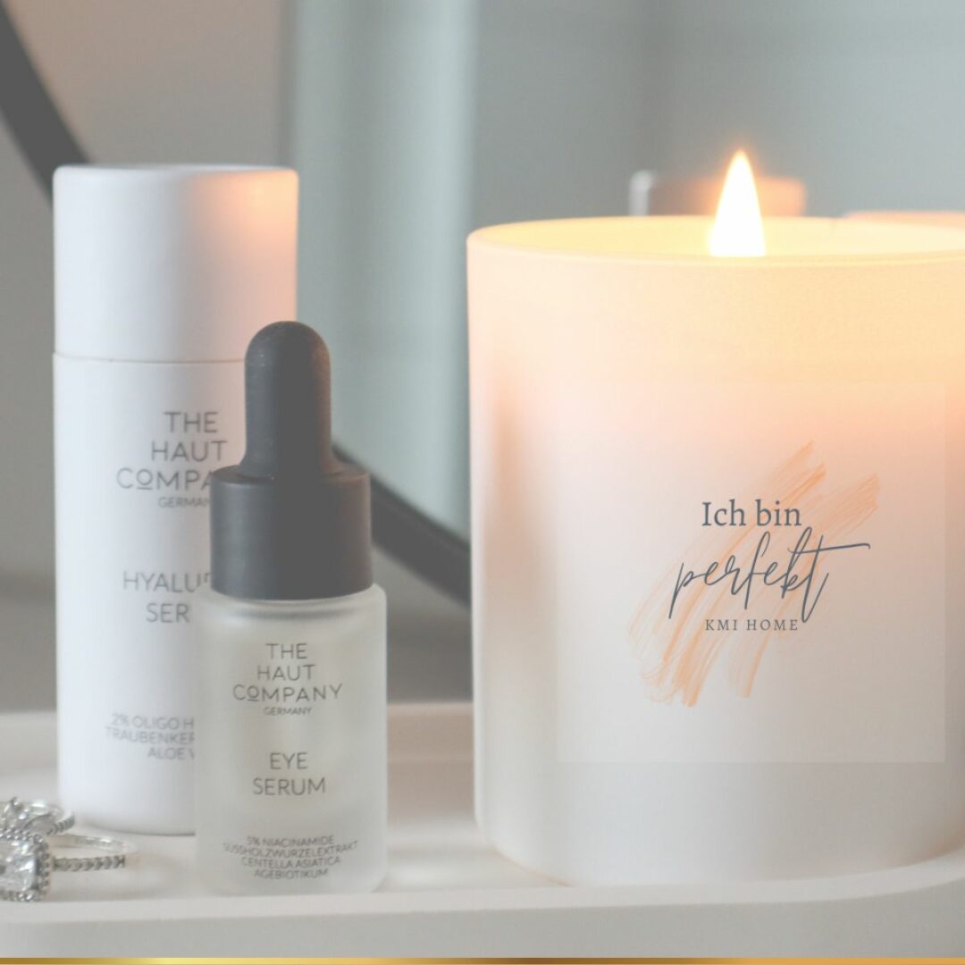 Duftkerze mit Affirmationen, Kristallen und Blüten in Sojawachs - limitiert | Kati Make It!