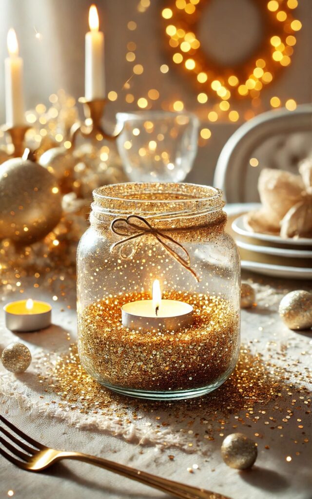 Glitzer-Windlichter aus Glas basteln - Perfekt für die Silvester-Deko | Kati Make It!