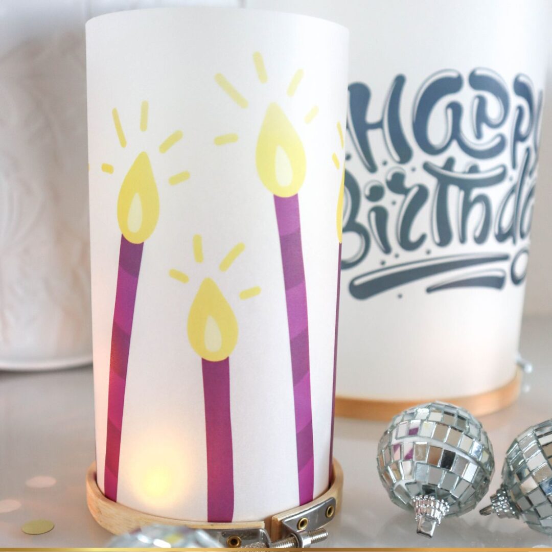 DIY Druckvorlagen für Geburtstags-Windlichter mit Stickrahmen – Bild 3