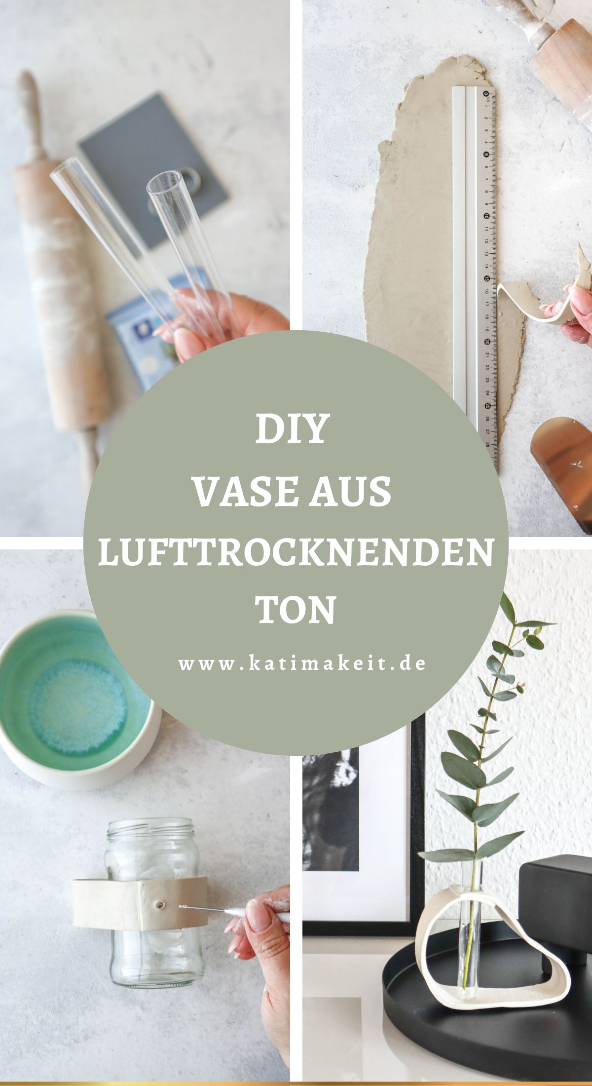 Tonvasen selber machen war noch nie so einfach. Mit etwas lufttrocknendem Ton und einem kreativen Twist bastelst du edle Vasen wie aus dem Interior-Magazin.