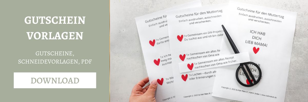 Gutscheine schön verpacken: 3 kreative DIY-Ideen mit Vorlagen für den Muttertag. Plus 50 Gutscheinideen für unvergessliche Momente und schöne Erinnerungen! 