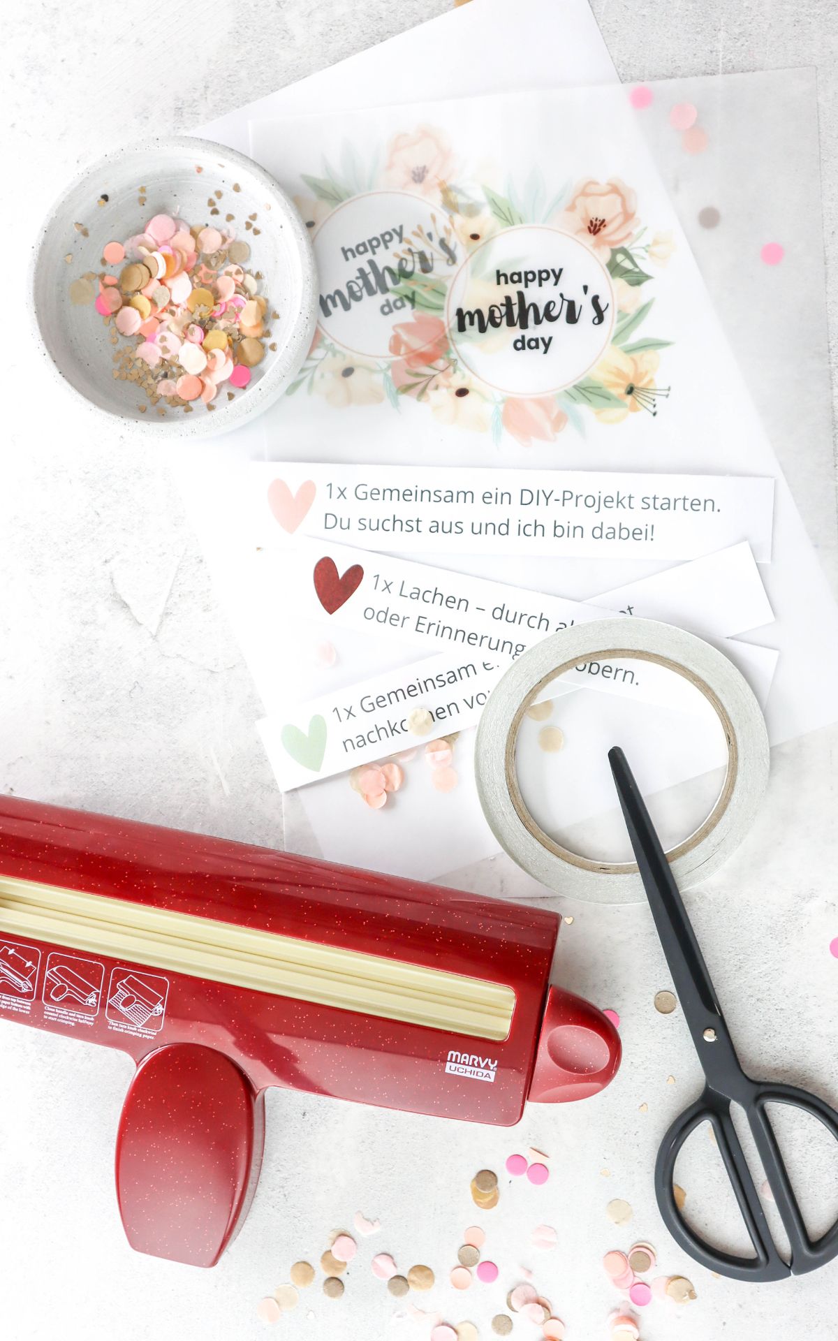 Gutscheine schön verpacken: 3 kreative DIY-Ideen mit Vorlagen für den Muttertag. Plus 50 Gutscheinideen für unvergessliche Momente und schöne Erinnerungen! 