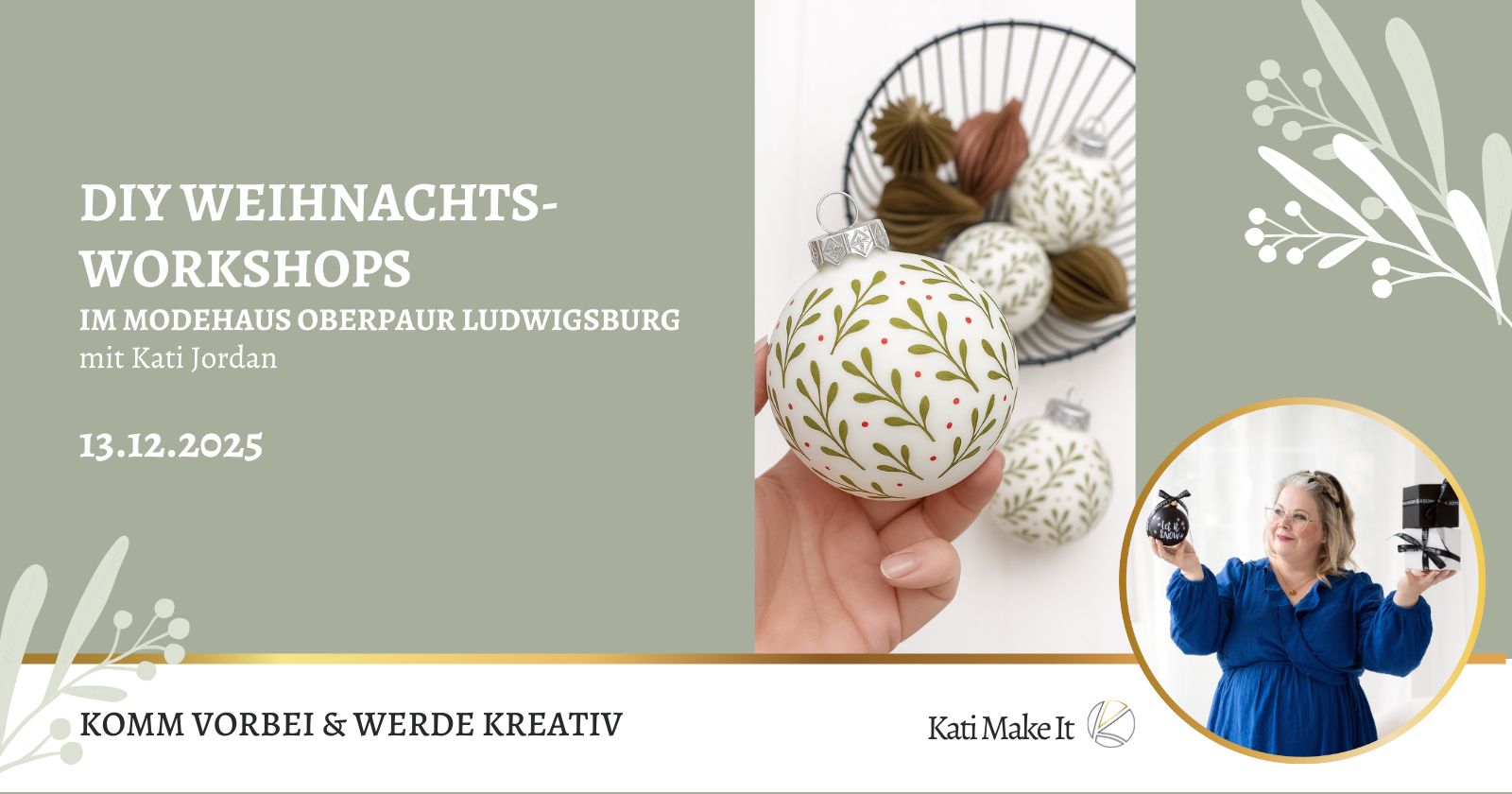 DIY Christmas Vibes im Modehaus Oberpaur Ludwigsburg – Gestalte deine eigenen Weihnachtskugeln!