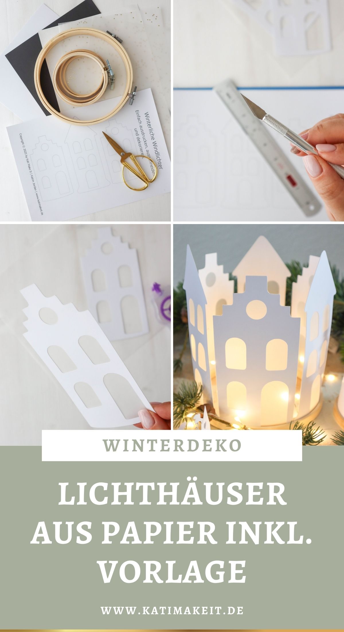 Adventsdeko selber machen: DIY Papierkranz mit Lichterhäusern basteln (bekannt aus SWR) Lichterhäuser aus Papier basteln und als leuchtenden Kranz arrangieren – so entsteht eine stimmungsvolle Adventsdeko zum Selbermachen.