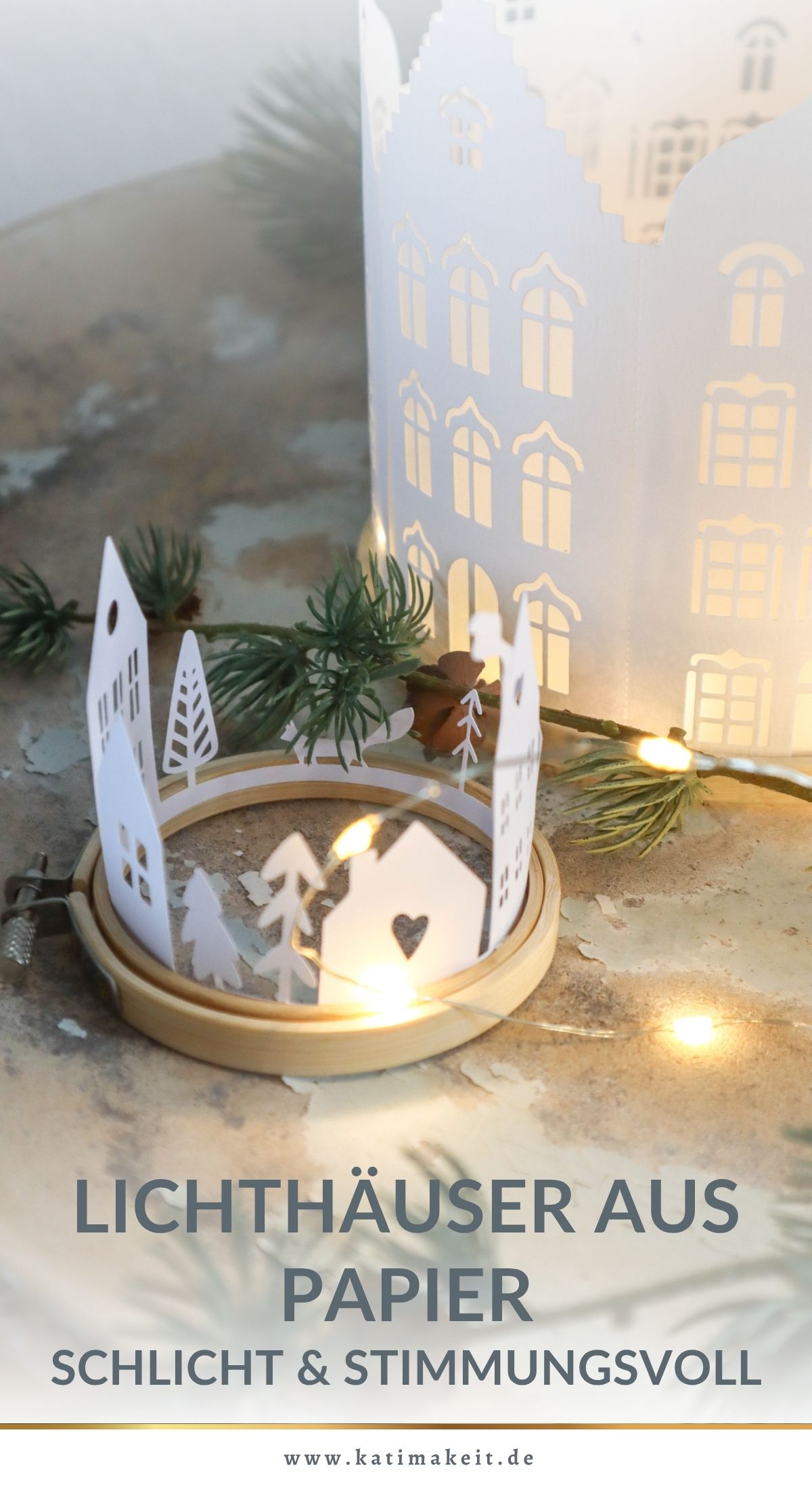 Adventsdeko selber machen: DIY Papierkranz mit Lichterhäusern basteln (bekannt aus SWR) Lichterhäuser aus Papier basteln und als leuchtenden Kranz arrangieren – so entsteht eine stimmungsvolle Adventsdeko zum Selbermachen.